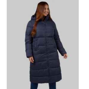 NWT 32 Degrees WOMEN'S SHIELD TECH MAXI POLY-FILL COAT - DARK SAPPHIRE / L